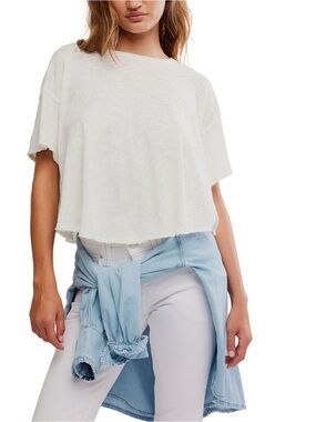 Free people Women's Elsie Swing Short-Sleeve Crew Neck T-Shirt, L